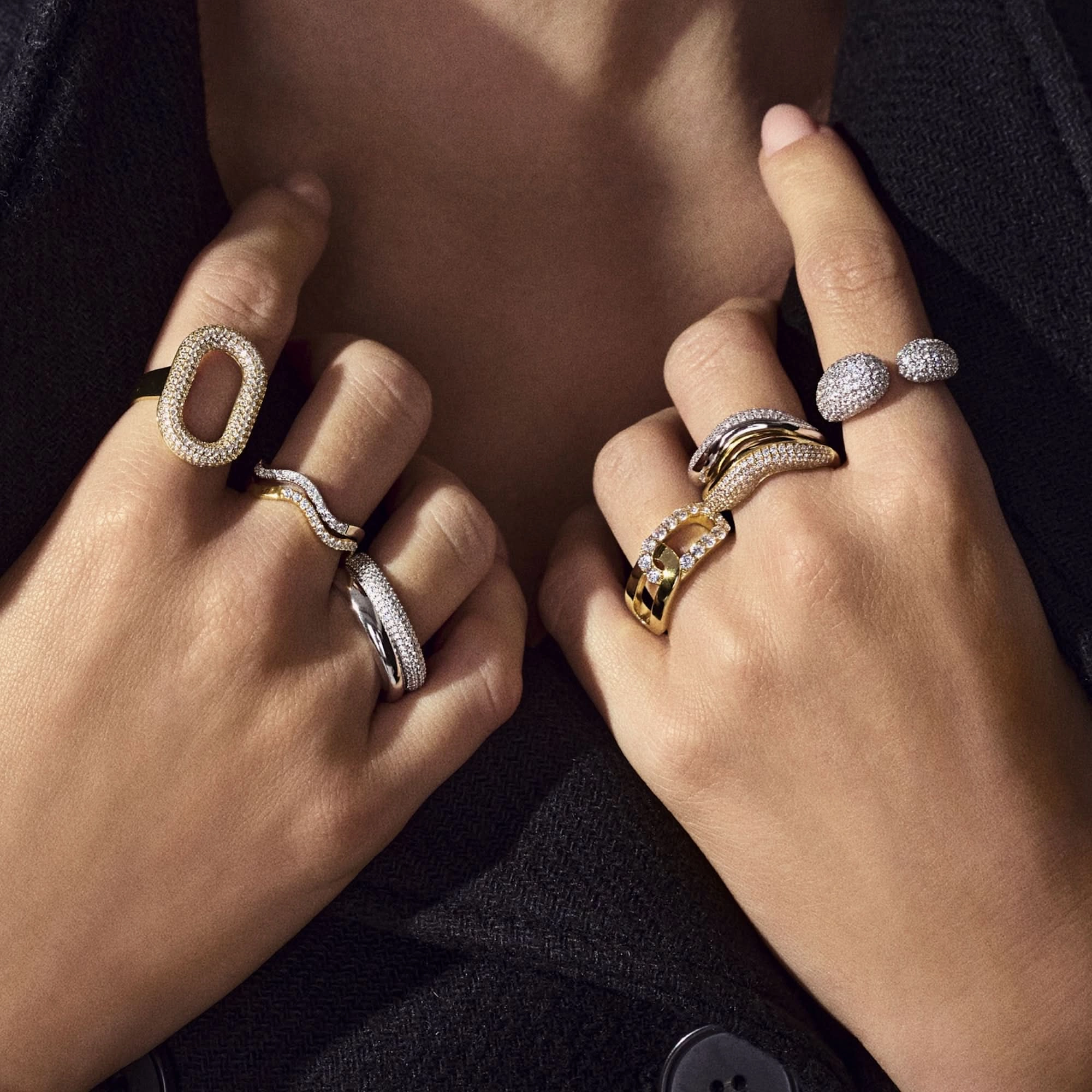 Gold Plated Glorenza Ring SJ-R2483-CZ-YG