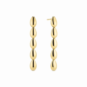 Gold Plated Goccia Cinque Pianura Earrings SJ-E2593-YG