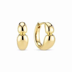 Gold Plated Goccia Creolo Piccolo Pianura Earrings SJ-E2582-YG