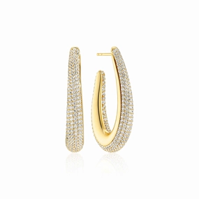 Gold Plated Goccia Piccolo Earrings SJ-E2484-CZ-YG