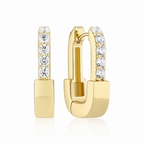 Gold Plated Maratea Earrings SJ-E2453-CZ-YG
