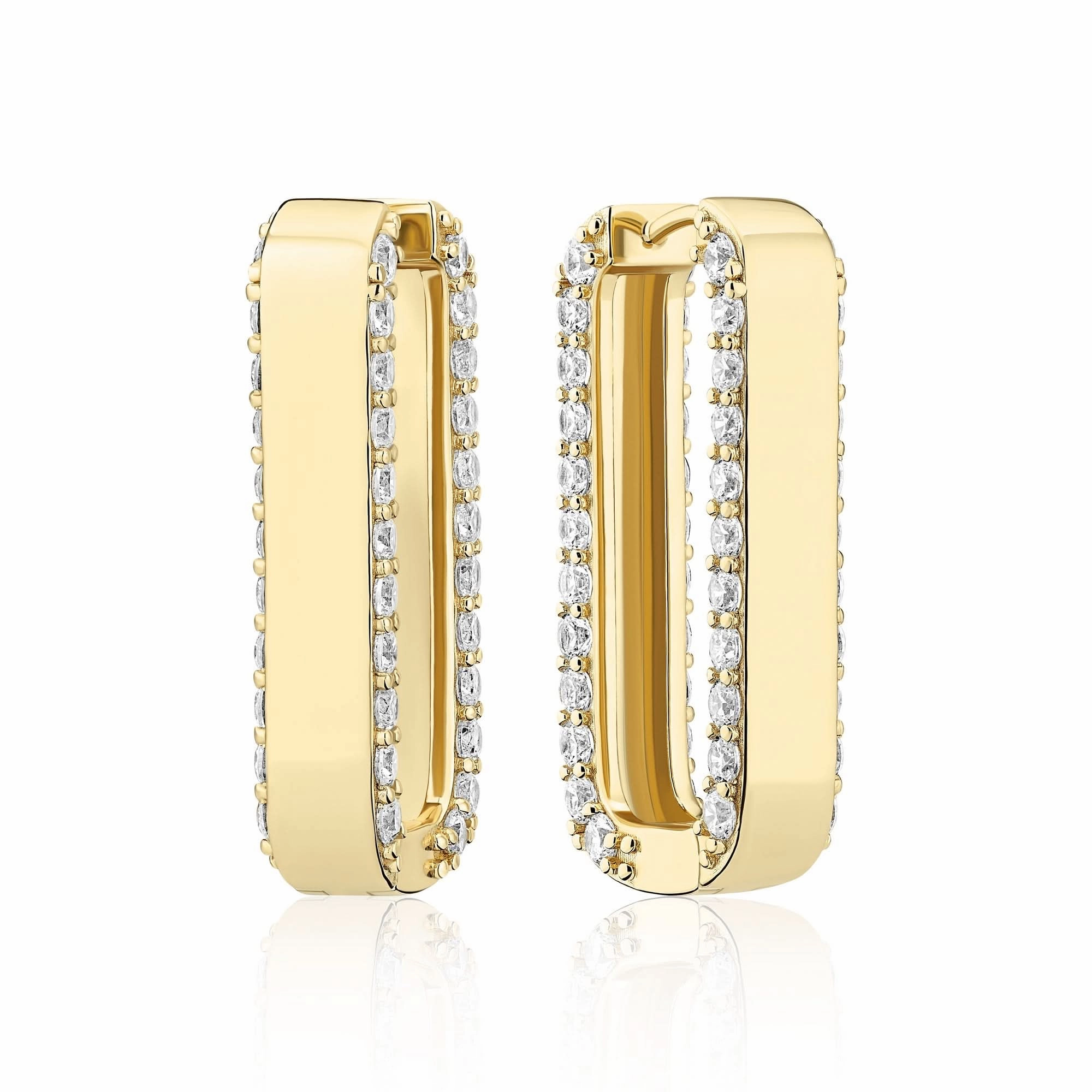 Gold Plated Maratea Grande Earrings SJ-E2452-CZ-YG