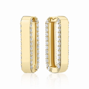 Gold Plated Maratea Grande Earrings SJ-E2452-CZ-YG