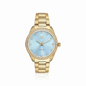 Gold Plated Valeria Set Light Blue SJ-W2303SET-CZ-YG