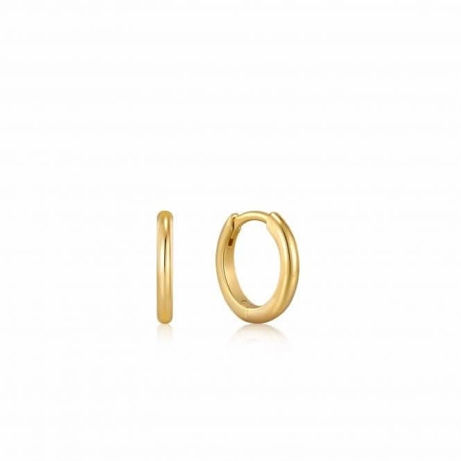 Gold Smooth Mini Huggie Hoop Earrings E035-16G