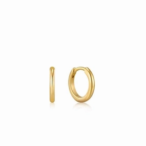 Gold Smooth Mini Huggie Hoop Earrings E035-16G