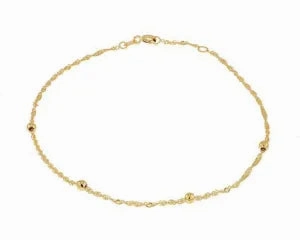 Gold Solid Twist Anklet