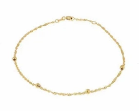 Gold Solid Twist Anklet