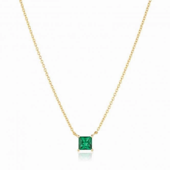 Green Zirconia Ellera Quadrato Necklace SJ-N42279-GCZ-YG