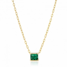 Green Zirconia Roccanova Grande Necklace SJ-N42258-GCZ-YG