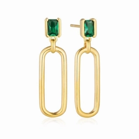 Green Zirconia Roccanova Lungo Earrings SJ-E42256-GCZ-YG