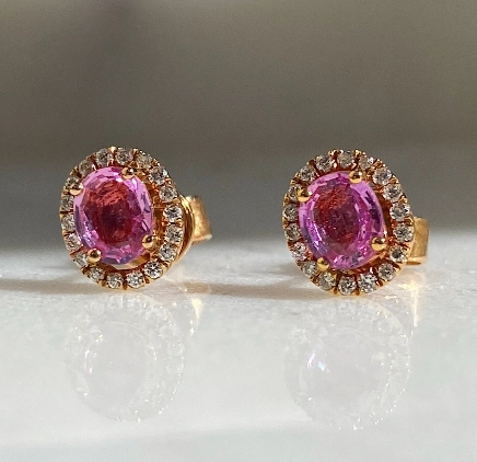 Greta Pink Sapphire Earrings