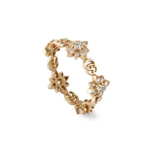 Gucci Flora 18ct Rose Gold Diamond Ring D