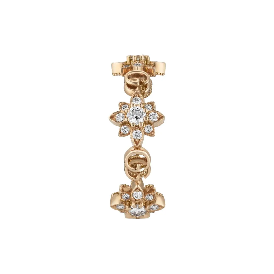 Gucci Flora 18ct Rose Gold Diamond Ring D