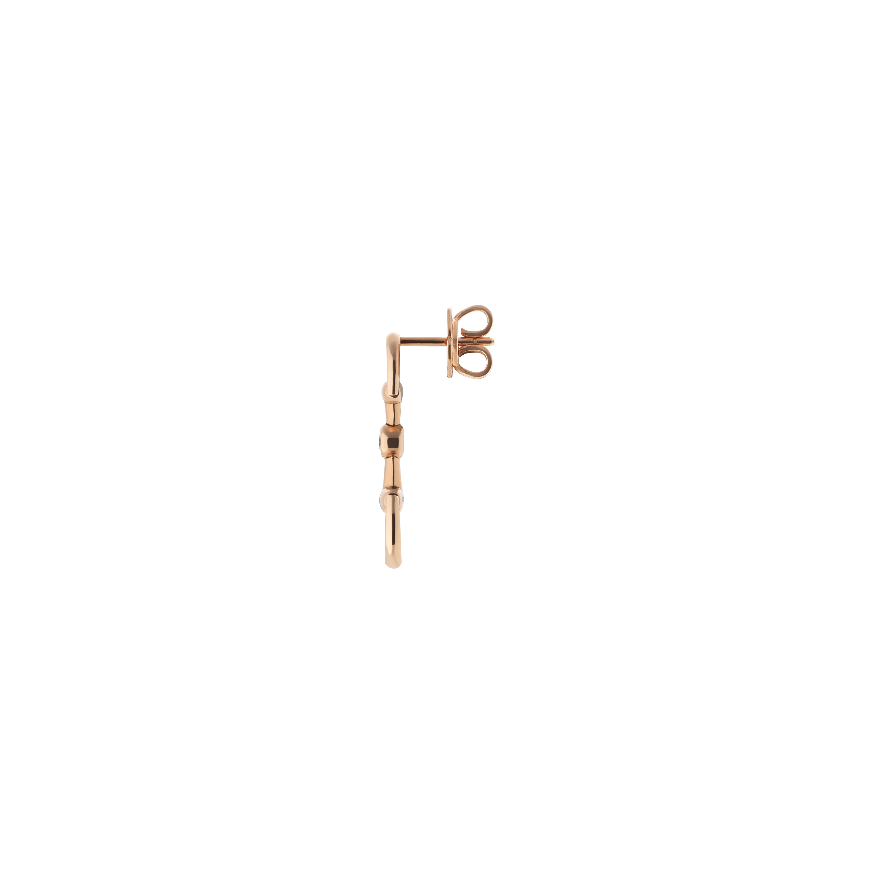 Gucci Horsebit 18ct Rose Gold 0.05ct Diamond Drop Earrings