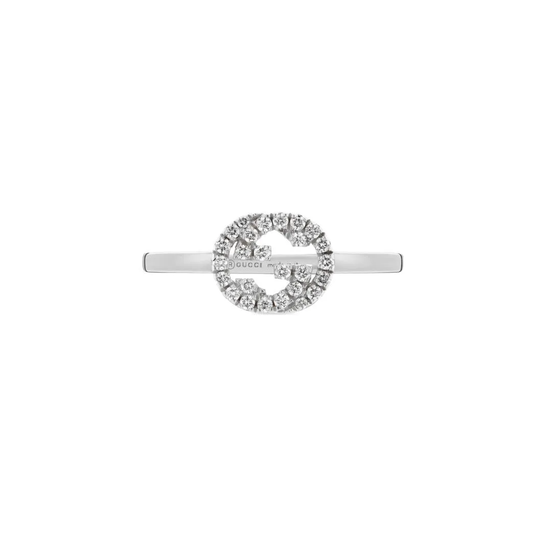Gucci Interlocking 18ct White Gold 0.12ct Diamond Ring