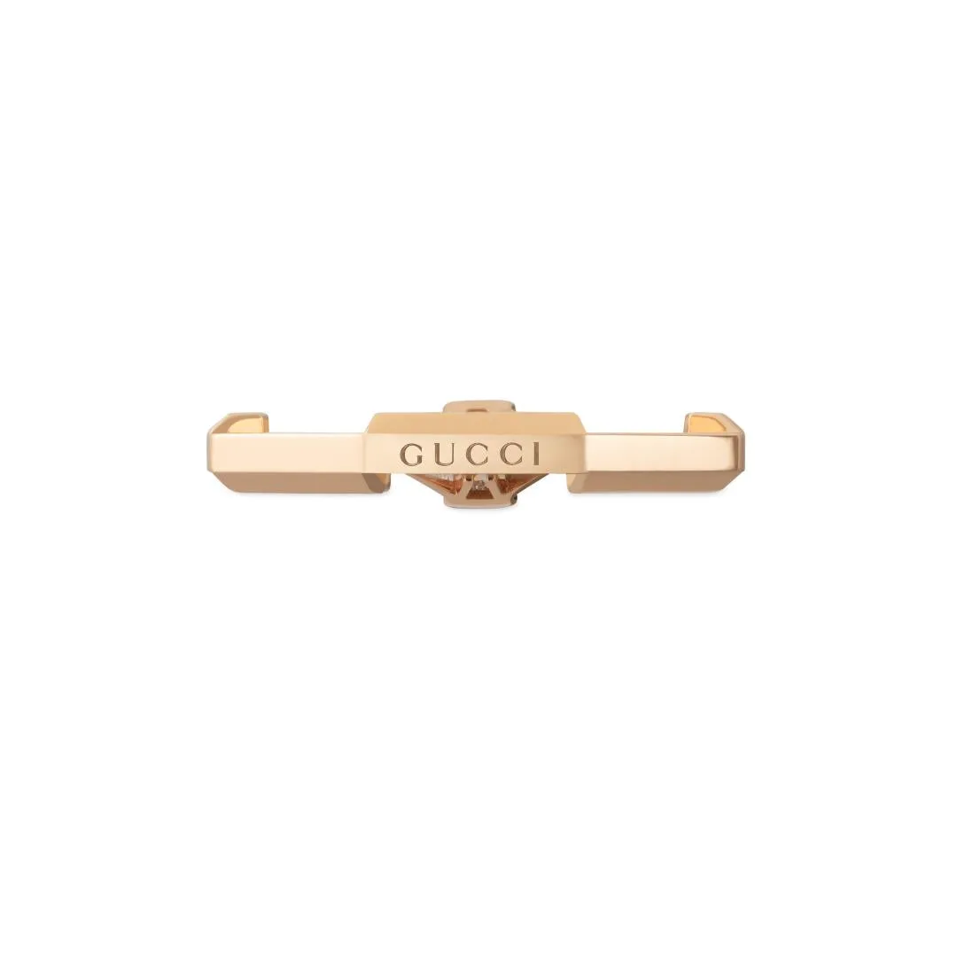 Gucci Link to Love 18ct Rose Gold Diamond Baguette Three Stone Ring
