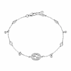 Gucci Interlocking 18ct White Gold 0.20ct Diamond Bracelet