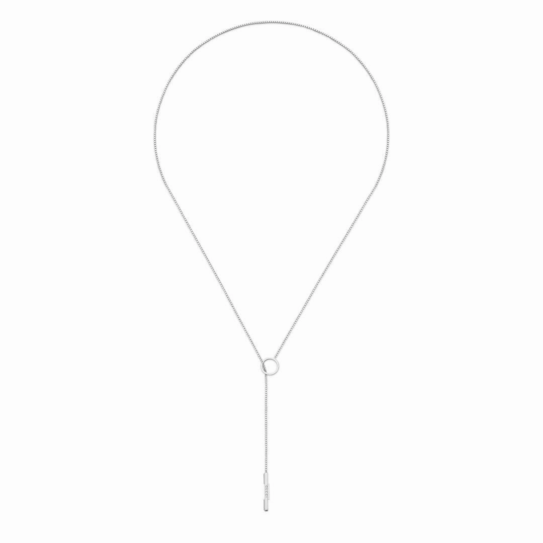 Gucci Link to Love 18ct White Gold Diamond Chain Lariat Necklace D