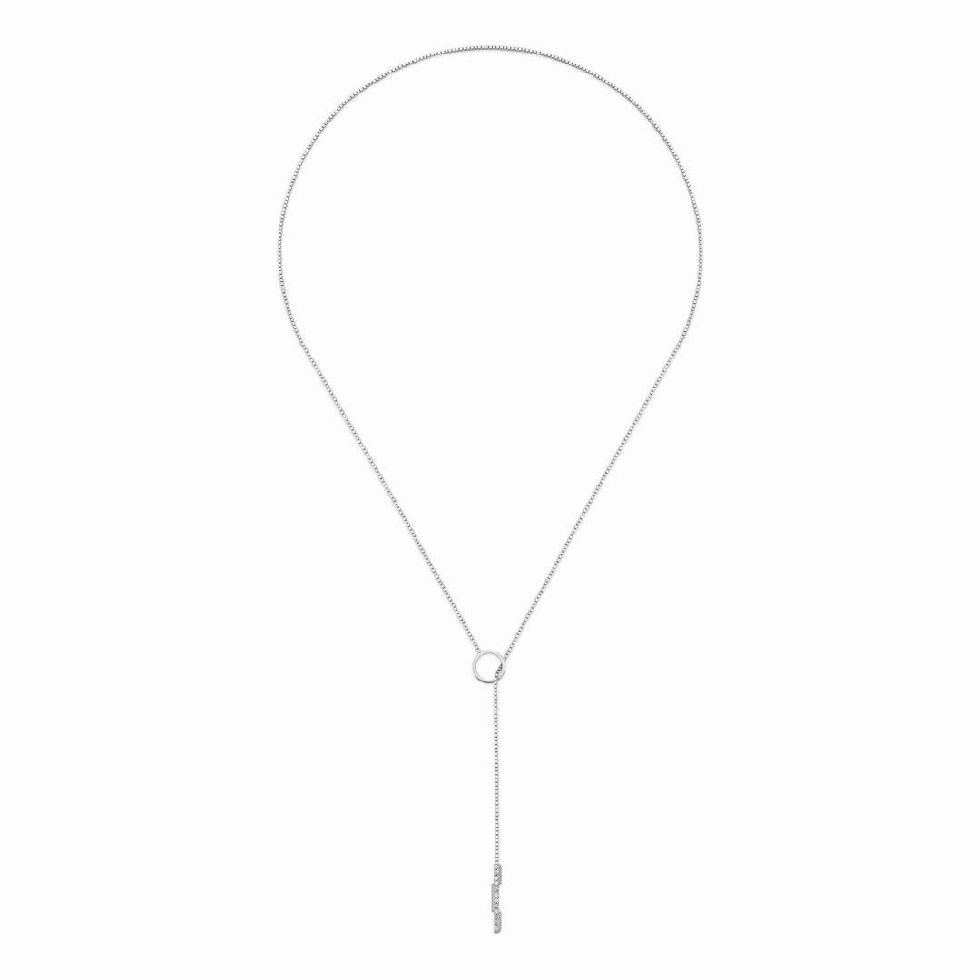 Gucci Link to Love 18ct White Gold Diamond Chain Lariat Necklace D