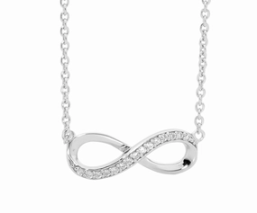Half CZ Infinity Necklace - 3 colours