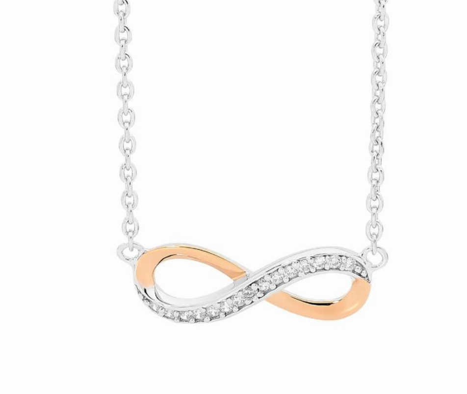 Half CZ Infinity Necklace - 3 colours