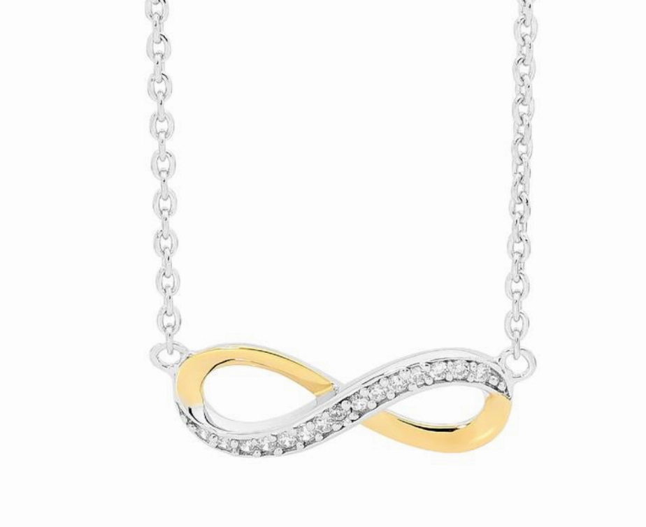 Half CZ Infinity Necklace - 3 colours