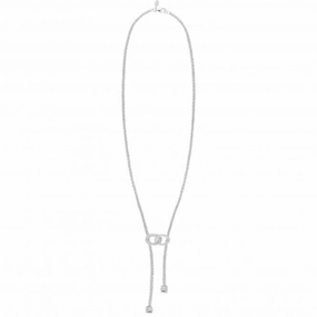 Halo Silver Link Lariat 60cm Necklace 4520