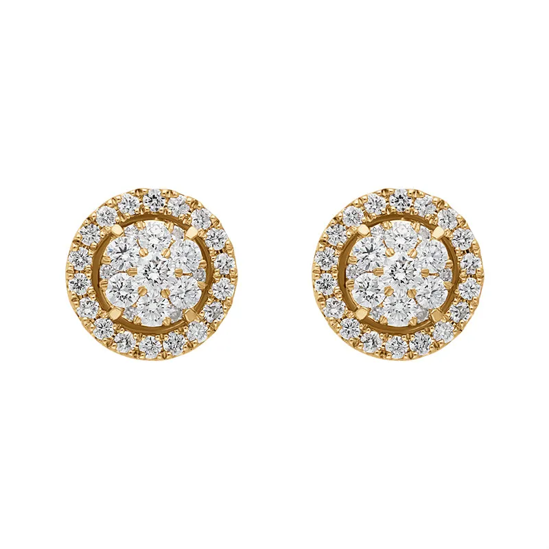 Hans D Krieger 18ct Rose Gold 0.49ct Diamond Cluster Round Stud Earrings