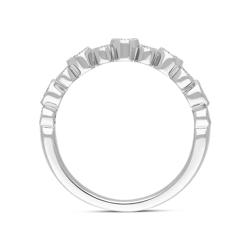 Hans D Krieger 18ct White Gold 0.58ct Diamond Bubble Band Ring