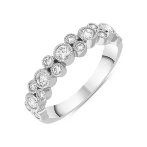 Hans D Krieger 18ct White Gold 0.58ct Diamond Bubble Band Ring