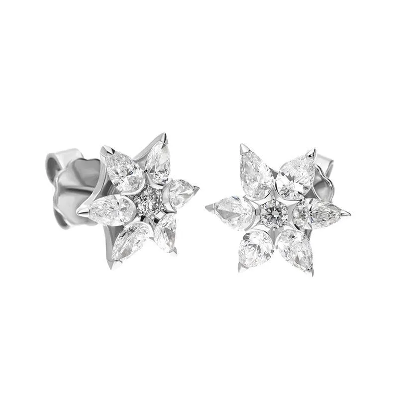 Hans D. Krieger 18ct White Gold 1.22ct Diamond Stud Earrings