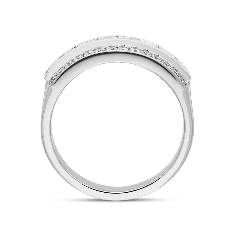 Hans D Krieger 18ct White Gold 1.26ct Diamond Three Row Eternity Ring D