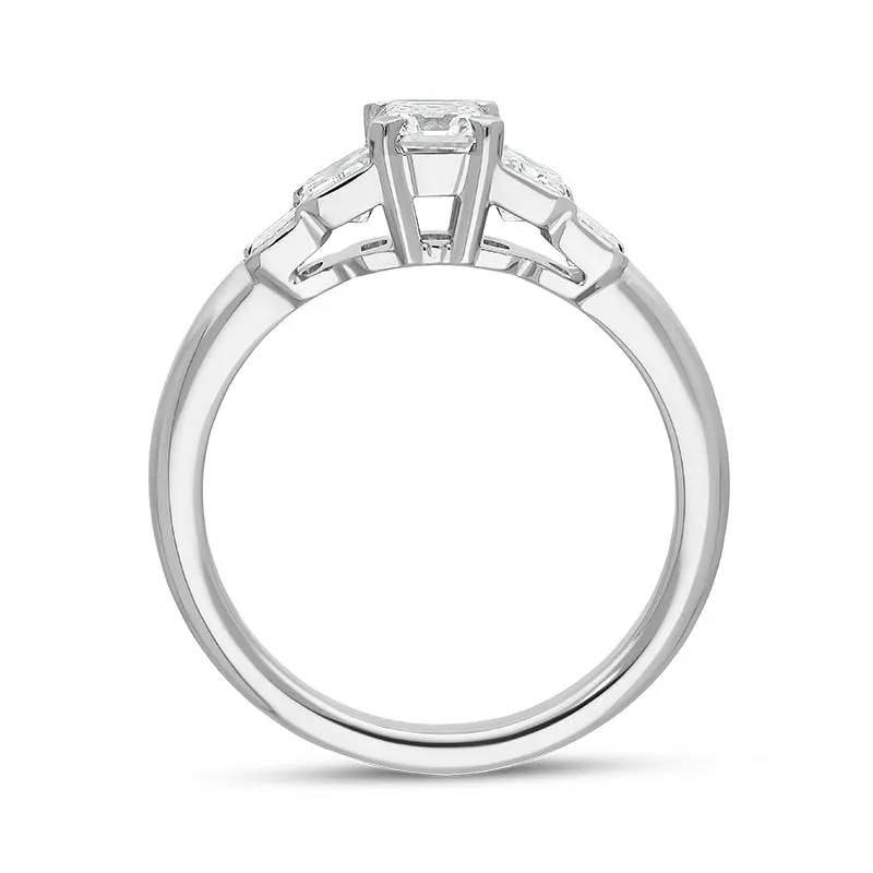 Hans D Krieger 18ct White Gold 1.62ct Diamond Emerald Cut Ring D