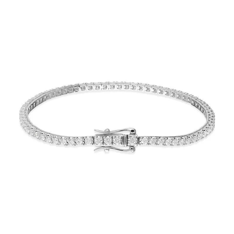 Hans D Krieger 18ct White Gold 2.28ct Diamond Tennis Bracelet