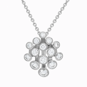 Hans D Krieger 18ct White Gold 0.84ct Diamond Bubble Pendant