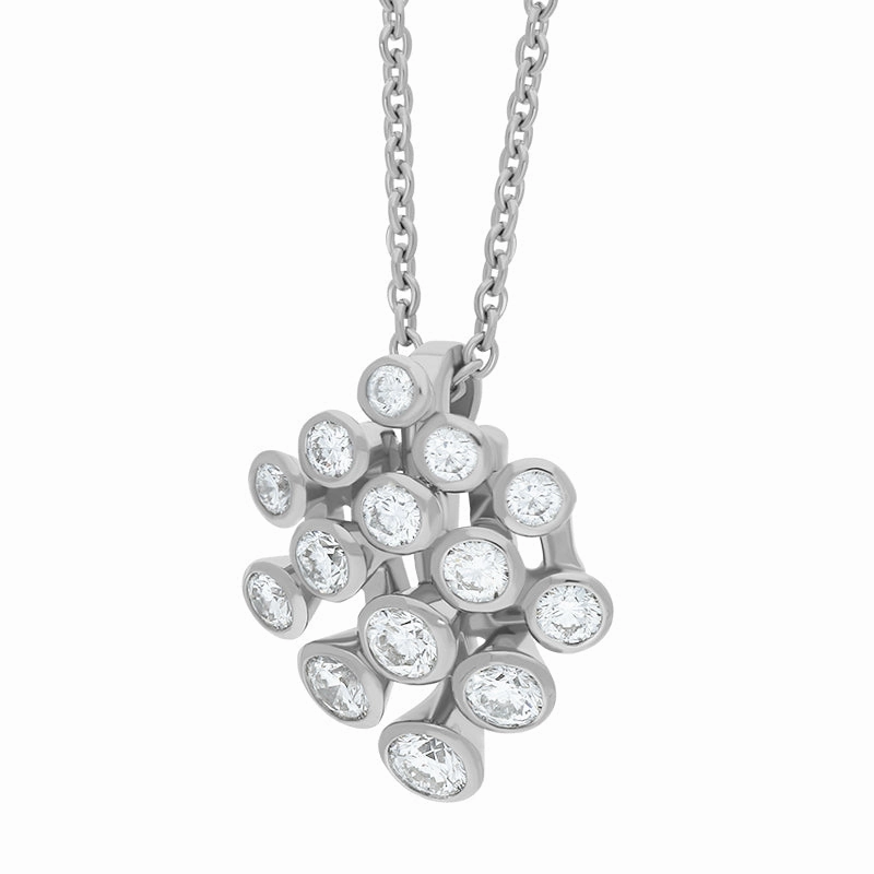 Hans D Krieger 18ct White Gold 0.84ct Diamond Bubble Pendant