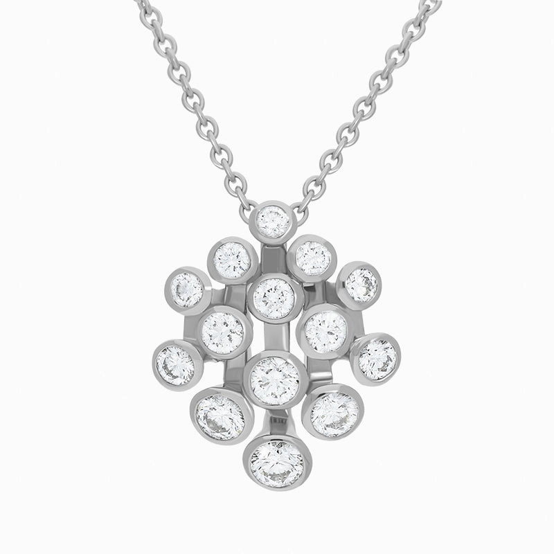 Hans D Krieger 18ct White Gold 0.84ct Diamond Bubble Pendant