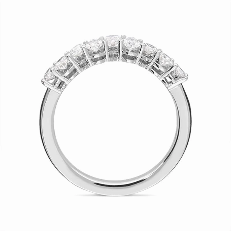 Hans D Krieger 18ct White Gold 0.92ct Diamond Pear Cut Half Eternity Ring