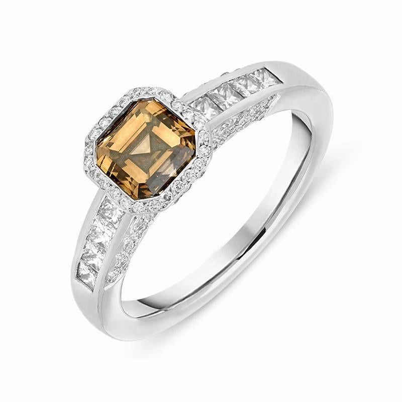 Hans D. Krieger 18ct White Gold 1.26ct Cognac Diamond Ring D