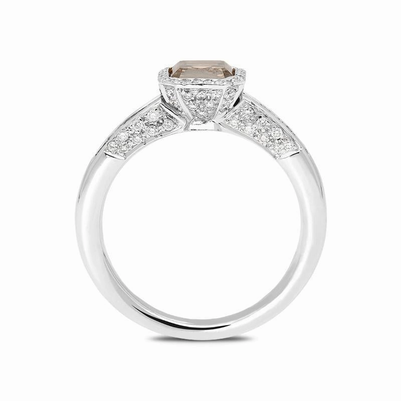 Hans D. Krieger 18ct White Gold 1.26ct Cognac Diamond Ring D