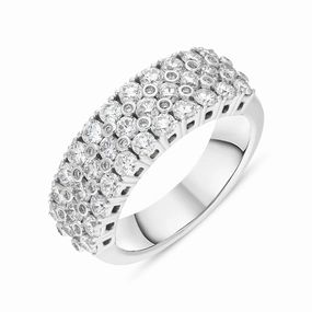 Hans D Krieger 18ct White Gold 1.72ct Diamond Three Row Eternity Ring D