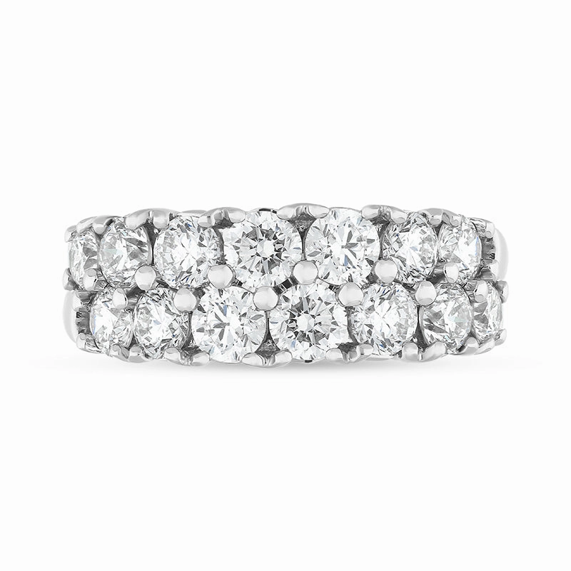 Hans D Krieger 18ct White Gold 2.02ct Diamond Two Row Eternity Ring D