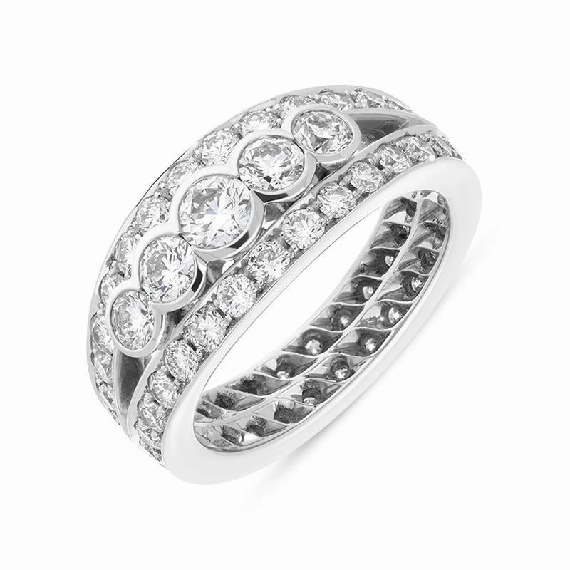 Hans D Krieger 18ct White Gold 2.56ct Diamond Graduated Eternity Ring