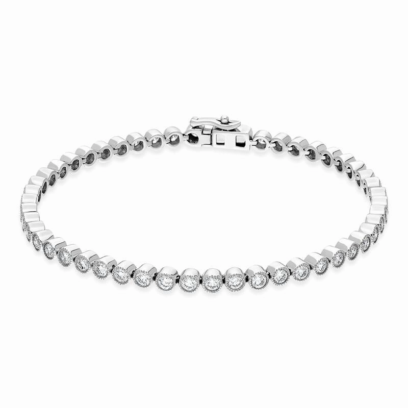 Hans D. Krieger 18ct White Gold 3.00ct Diamond Tennis Bracelet