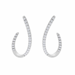 Hans D. Krieger 18ct White Gold Diamond Pave Drop Earrings D