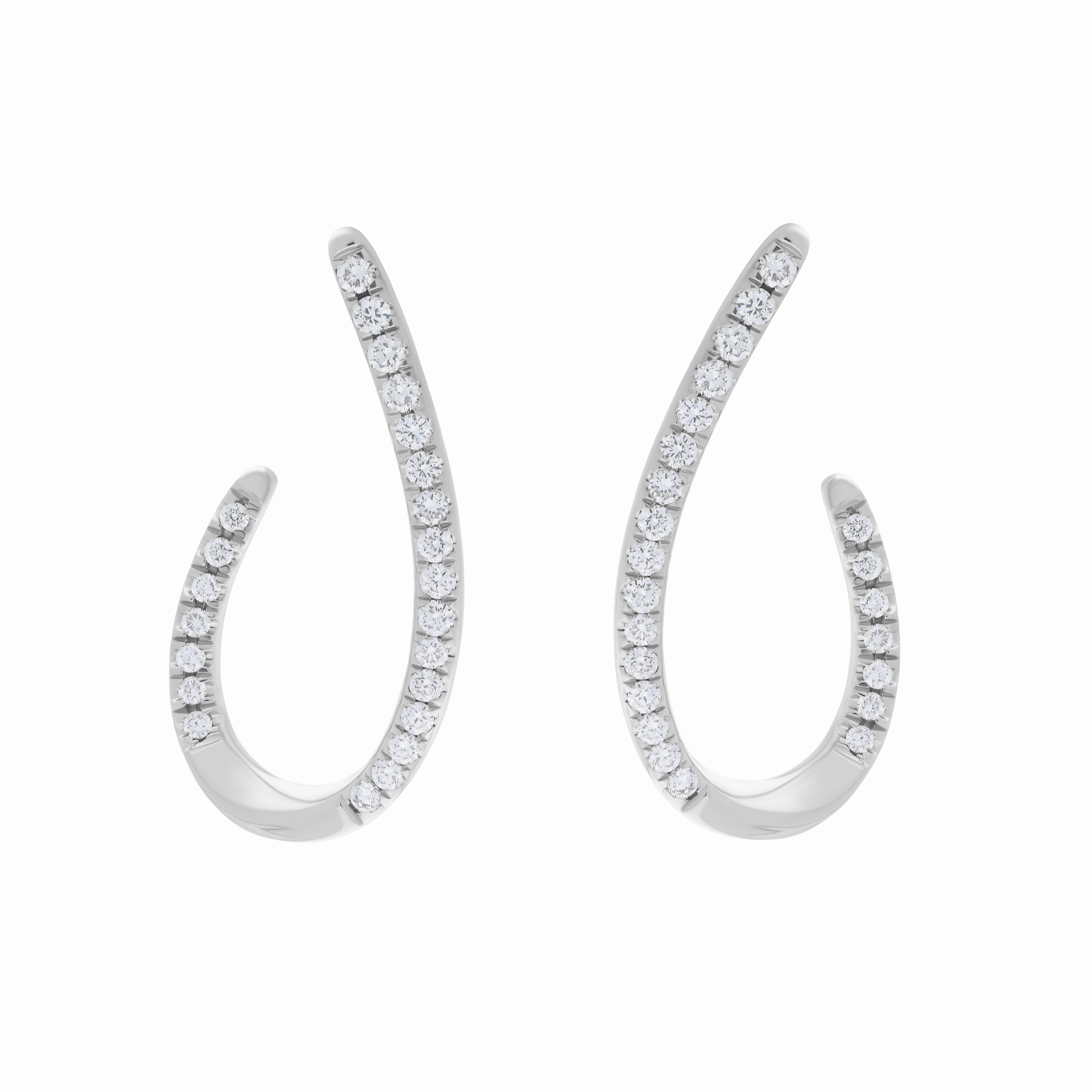 Hans D. Krieger 18ct White Gold Diamond Pave Drop Earrings D