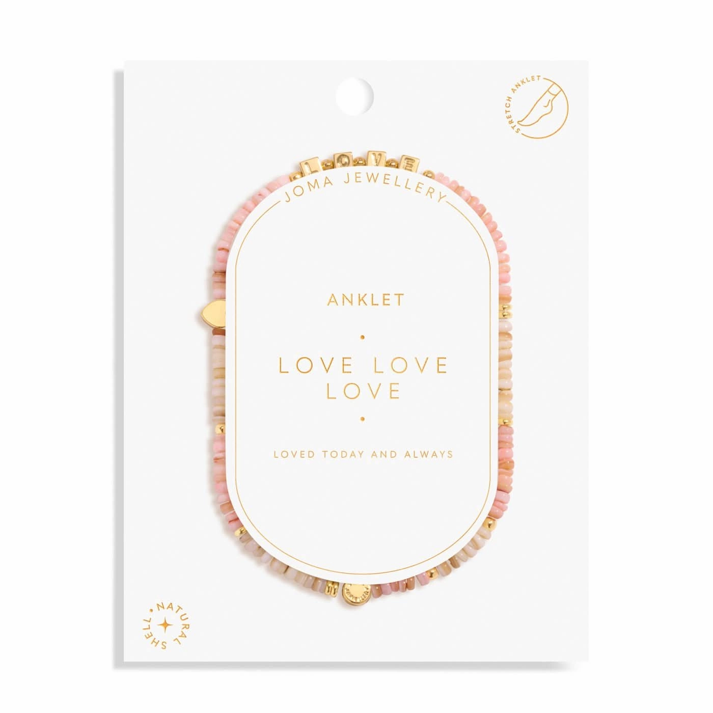 Happy Little Moments Love Love Love Gold Plated Anklet 8237
