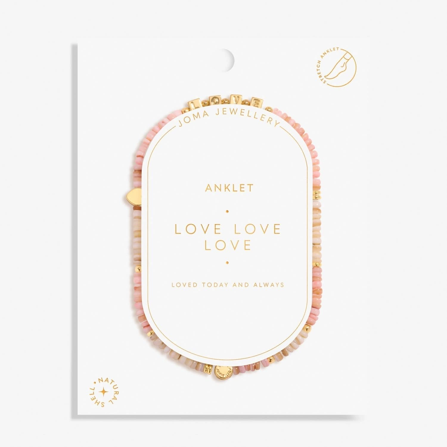 Happy Little Moments Love Love Love Gold Plated Anklet 8237