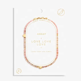 Happy Little Moments Love Love Love Gold Plated Anklet 8237